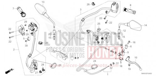 COMMUTATEUR/CABLE/POIGNEE/MIROIR (NC750XA) NC750XAM de 2021